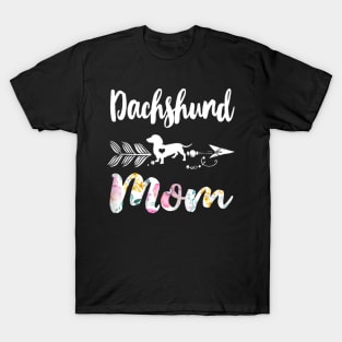 Dachshund Mom Floral Pattern T-Shirt